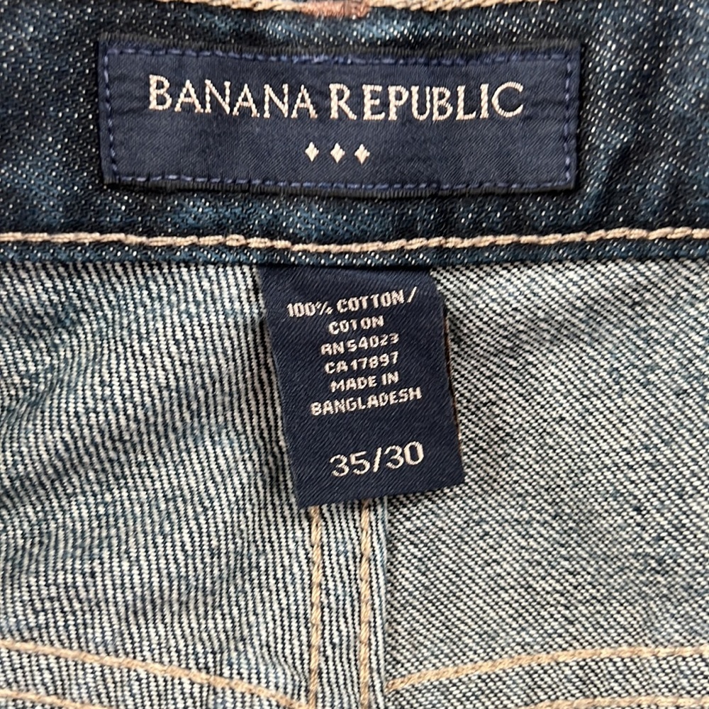 Banana Republic Sz 35/30 Straight Leg Blue Jeans - Picture 10 of 13